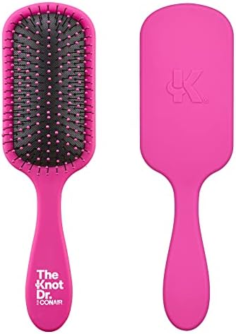 The Knot Dr. hair brush by Conair - Detangling hair brush - Removes Knots and Tangles in wet or dry Hair - hair brushes for women - Pink by conair