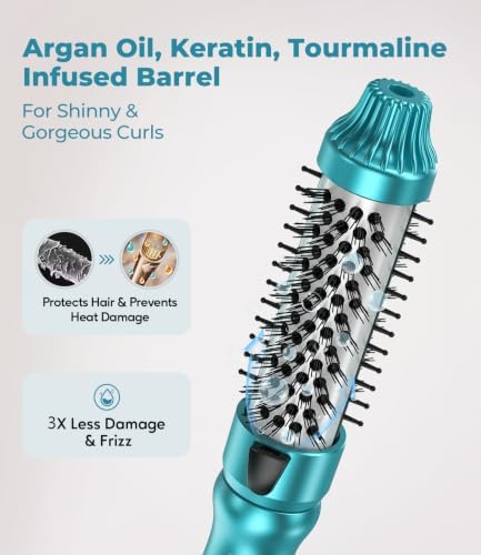 Terviiix Thermal Brush, MINI 1 Inch Hot Brush, Ionic Heated Round Brush, Tourmaline Ceramic Ionic Curling Iron for Short Hair, Adjustable Temperature, Dual Voltage - Image 2