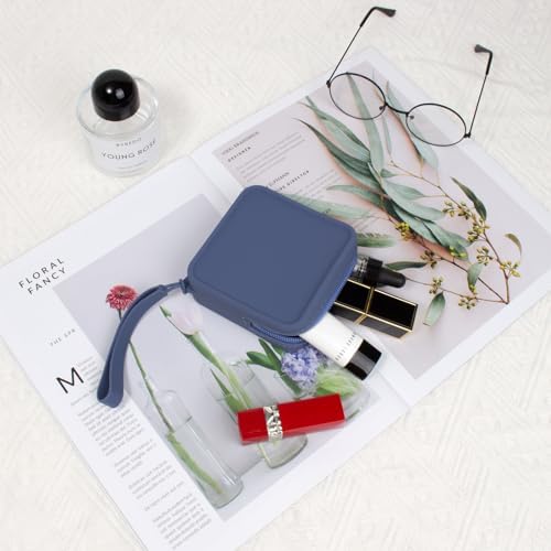 Silicone Mini Makeup Bag Pouch for Purse, Small Cosmetic Travel Bag Zipper Pouch Waterproof Cute Coin Purse Portable Makeup Storage Bag Travel Toiletry Organizers Bag for Women Girls - Image 2