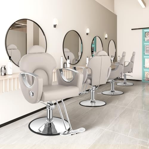 Reclining Salon Chair, Hydraulic Barber Styling Chair for Hair Stylist - Image 2