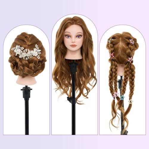 28" Mannequin Head with 80% Human Hair for Hair Styling Makeup Practice#27 - Image 5
