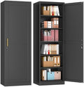 pozdeg 67" Black Lockable Metal Storage Cabinet by pozdeg