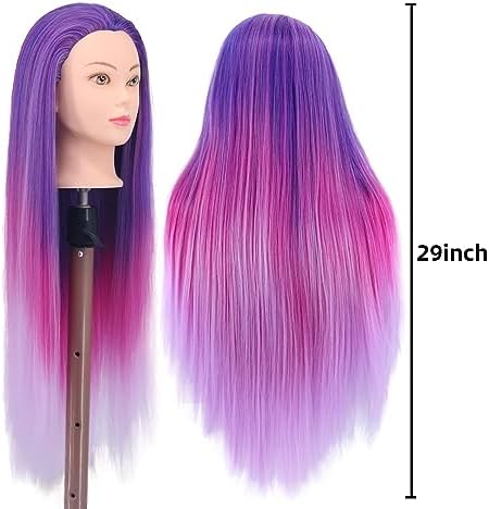 Mannequin Head with Hair, 29'' Manikin Cosmetology Doll Head with hair - Image 2