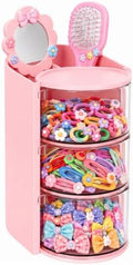 Rotatable 3-layer Hair Accessories Organizer with 200 Hair Ties by Unknown