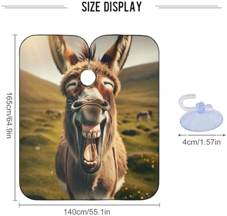 Donkey Laughing Barber Bib Hair Coloring Cape, 64.9 in x 55.1 in Haircut Capes Adults Men - Image 3