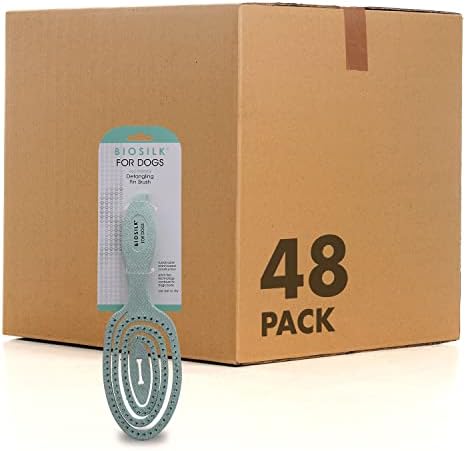 BioSilk for Pets Eco-Friendly Detangling Pin Brush for Dogs, 48-Pack by BioSilk