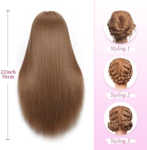 Opini 28" Mannequin Head Human Hair 80% with Tripod Stand for Hairdressier - Image 7