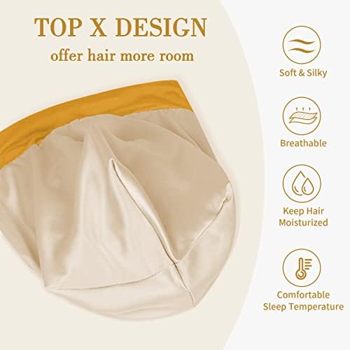 Fittia Satin Lined Sleep Bonnet, Adjustable Non-Slip Cap For Locs, Medium - Image 6