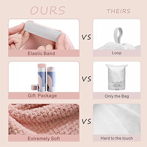 Microfiber Hair Towel Wrap for Women, Anti Frizz Large Ultra-Soft Hands-Free Hair Dry Towels, Fast Drying | Super Absorbent | Quick Dry Hair Turban for Wet, Curly, Long & Thick Hair - Pink - Image 4
