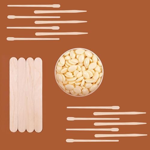 Mibly 3 Style 150 Pcs Assorted Wooden Wax Sticks for Body Legs Face and Small Medium Large Sizes Eyebrow Waxing Applicator Spatulas for Hair Removal or Wood Craft Sticks - Image 6