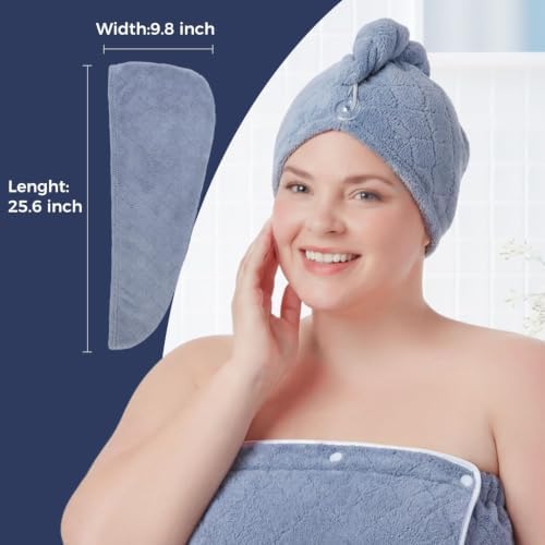 Oversized Bath Towel Wrap for Women with Plus Size Hair Dry Towel Set - Image 4