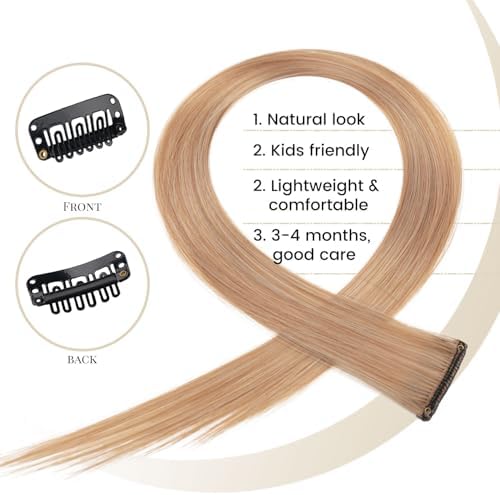 10 Pcs Colored Clip in Hair Extensions 22 Inch Brown Mixed Blonde - Image 4