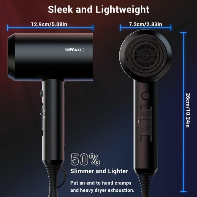 SHRATE Professional Ionic Hair Dryer with Diffuser & Nozzle | Low Noise - Image 4