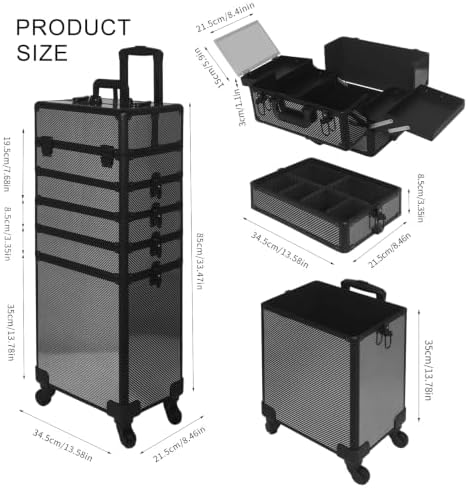 Cosmetology Case on Wheels Makeup Train Case (6, CARBON FIBER) - Image 2