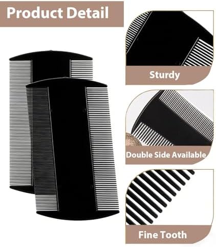 Dandruff Comb Removal Steel Fine Tooth Scalp Detox Hair Care Tool 3PC - Image 5