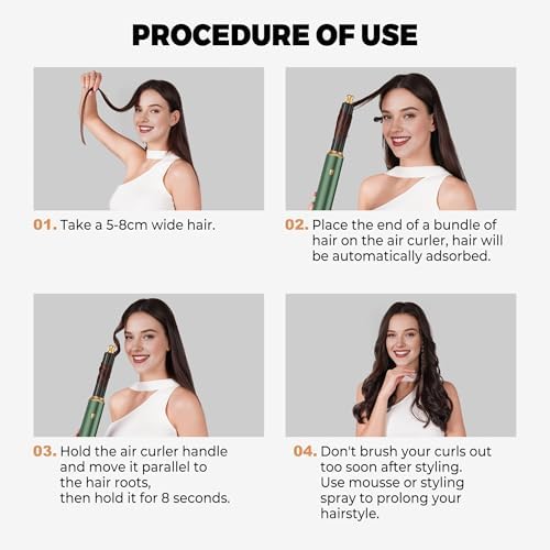 OKWRAP 5-in-1 Hot Air Styler & Blow Dryer Brush Set - 700W Gentle Temperature Hair Multi-Styler with Auto-Wrap Curlers & Round Brush for Fine, Thin, or Damaged Hair, 100-120V US Outlet Only - Image 3