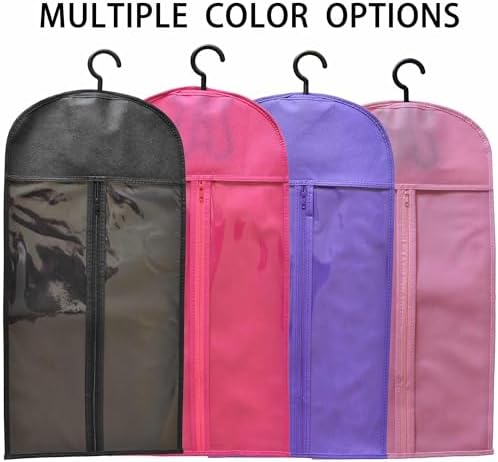 12-PCS Wig Storage Bags with Hangers – Premium Hair Extension Organizer for Multiple Wigs, 60cm x 30cm Dust-Proof Closet Savers (Black) - Image 7