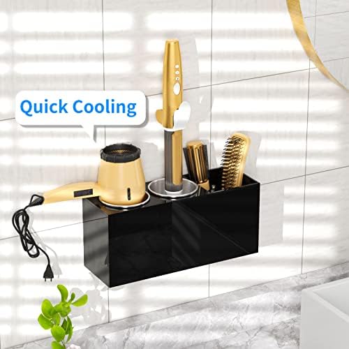 NIUBEE Hair Tool Organizer Wall Mount, Hair Dryer Holder for Bathroom,Black - Image 3