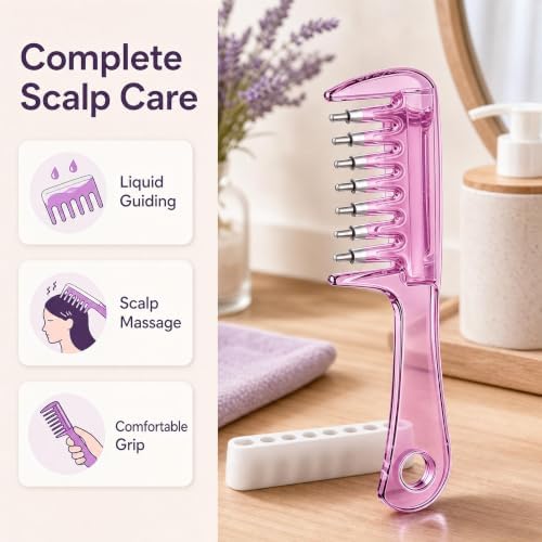 Scalp Hair Oil Applicator Comb,Oil Dispensing Hair Brush for Hair Care - Image 2
