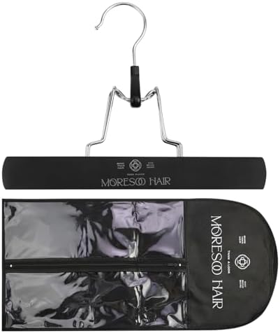 Moresoo Hair Extension Storage Bag with Hanger, Black - Image 6