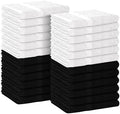 Avalon Towels Salon Towel - Black and White Hand Towels Bulk Pack of 24 - 100% Cotton Absorbent Spa, Facial & Gym Towel for Working Out - 16x27 Inches (Not Bleach Proof) by AvalonTowels