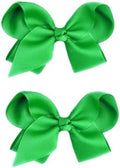 2 PCS 4.5inchs Hair Bows for Girls Grosgrain Ribbon Hair Bow Alligator Clips Hair Accessories for Baby Girls Toddlers(Green) by JUCCPUL