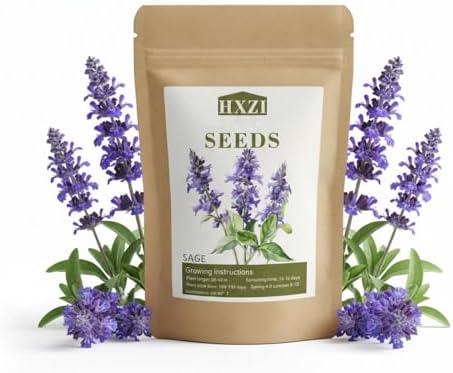 Blue Sage Seeds for Planting, 2000 Salvia Farinacea Wildflower Seeds, Sage Seed for Planting Perennial Gardens, Attract Hummingbirds and Butterflies Naturally by Unknown