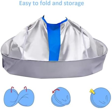 Hair Cutting Haircut Cape, Haircut Cape Apron Waterproof Hair Cloak Umbrella Capes for Adults, Barber Cape with 1PCS Black Comb - Image 4