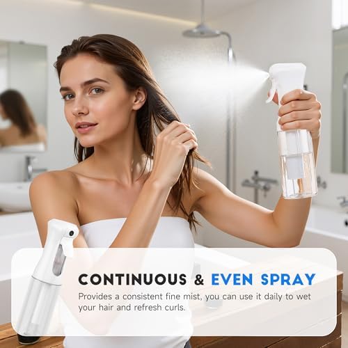 3 Pack Continuous Spray Bottle for Hair, 6.8 OZ Ultra Fine Mister Sprayer - Image 5