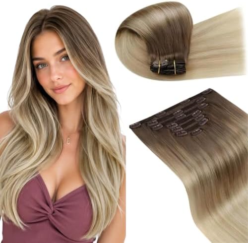 LaaVoo Clip In Hair Extensions, Full Head, 24 Inch by LaaVoo