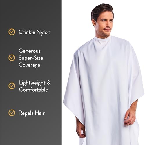 Betty Dain Lightweight Crinkle Nylon Hair Cutting/Styling Cape, Water Resistant, Washable, Snap Closure - Image 3