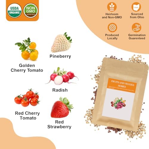 Strawberry and Pineberry Seed Pod Kit for AeroGarden, Ahopegarden with Red Strawberry, Radish, Pineberry, Red Heirloom/Golden Harvest Cherry Tomato - Hydroponics Supplies for Most Brand (7-pod) - Image 2