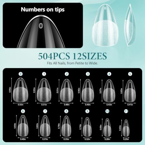 LIONVISON Short Almond Nail Tips: 504PCS Matte Full Cover Fake Nails - Image 6