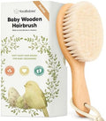 Wooden Baby Hair Brush for Toddler, Infant Cradle Cap (Walnut, Petite) by KeaBabies