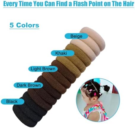 120 PCS Baby Hair Ties, Toddler Elastic Hair Bands Small Hair Ties Brown - Image 5