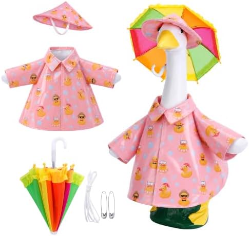 3 Pcs Raincoat Porch Goose Outfits, 23" Lawn Goose Statue Costume Cloth by DECOHS