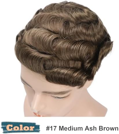 Toupee Hair for Men Human Hair Unit Skin Mens Hair piece #17 - Image 5