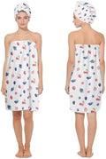 Absorbent Bath Towel Wrap Set (32 X 60 in), Berries Print Towel Wrap by HEIFAM