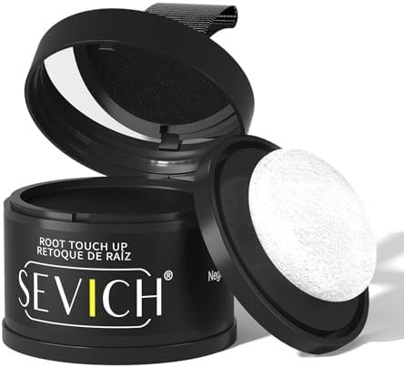 Sevich Hairline Powder, Gray Root Touch Up, Sweatproof, Black by SEVICH