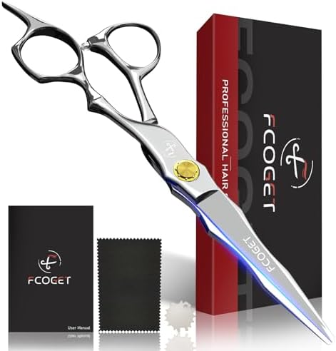 Professional Hair Cutting Scissors, High-End Japanese 440C Stainless Steel Hair Cutting Shears with Sharp Edge Blades, 6.8 inch Hair Scissors, Right Hand Scissors for Salon, Home, Pet by FcogetHigh-EndHairScissors