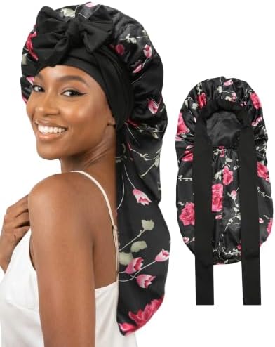 AWAYTR Long Satin Bonnet for Braids - Double Layer Hair Bonnet for Sleeping by AWAYTR