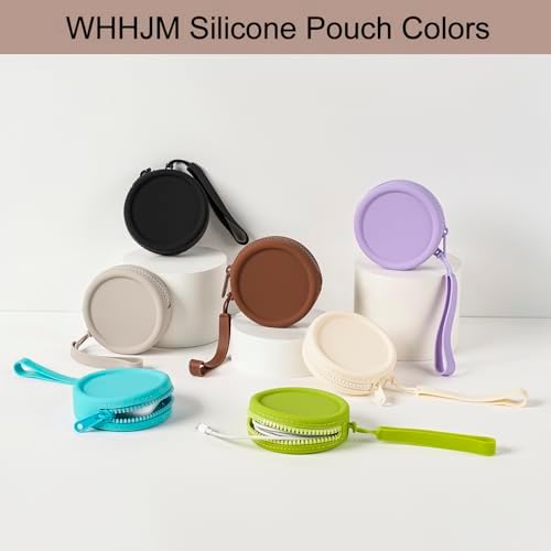 Small Silicone Makeup Bag for Women Round Purse Essentials Portable Cosmetic Accessories Organizer Small Travel Kit Storage Pouch (Blue) - Image 6
