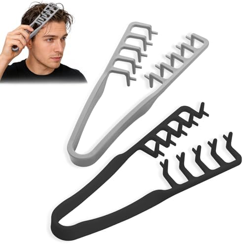 2Pcs Texture Comb, Volumizing Wide Tooth Texture Hair Styling Comb, Fluffy Wide Tooth Curly Hair Comb, Fluffy Curly Hair Comb for Volume Fringe Parting, Anti-Frizz Styling Tool for Men Women by Unknown
