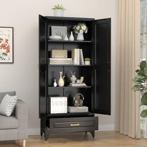 SteeLoong 75" Metal Storage Cabinet with Doors and 3 Adjustable Shelves - Image 4