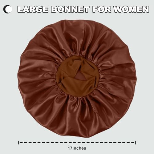 Extra Large Satin Bonnet Hair Cap, 17inches Silk Bonnet for Sleeping - Image 6