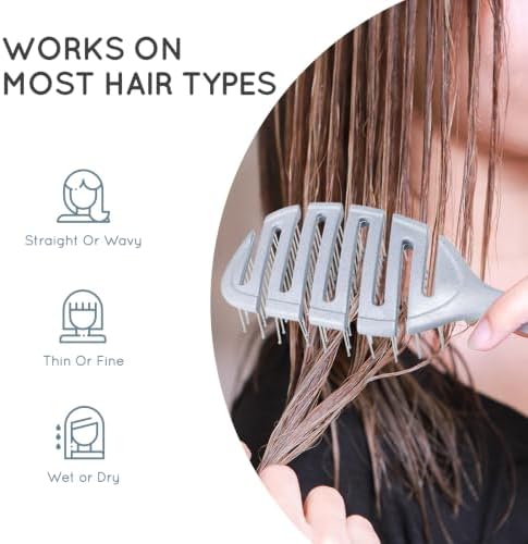 Ecoed Hair brush, Vented Detangling Brush, Quickly Detangles and Smooths hair for Curly, Thick, and Straight Hair, Hair Brush for Women and Men, Blue, Eco Friendly, Sustainable Material - Image 5