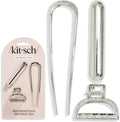 Kitsch Mini Metal French Hair Pin & Hair Clips for Women - Silver, Set of 3 by Kitsch