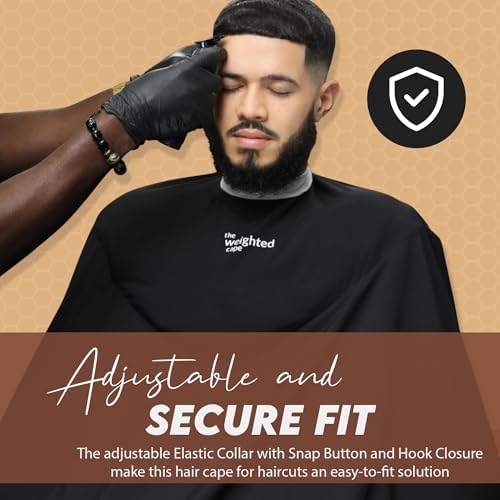 4lb Cape (Teenager/Adult) – Weighted Hair Cutting Barber Cape with Elastic Collar, Waterproof Salon Cape for Added Comfort, Perfect for Barber & Hairstylist (67 x 60 in) - Image 3