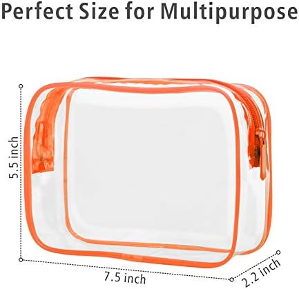 PACKISM Clear Makeup Bag with Zipper - TSA Approved Toiletry Bag, Orange - Image 3