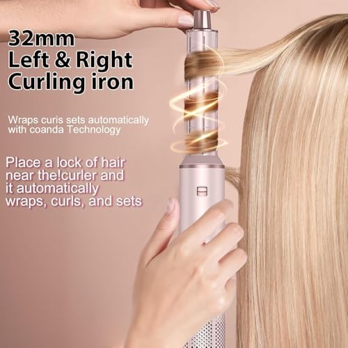 Dryhsip 5 in 1 Hair Styler & Wrap Air Curler, Low-Speed Hair Tools (Pink) - Image 2